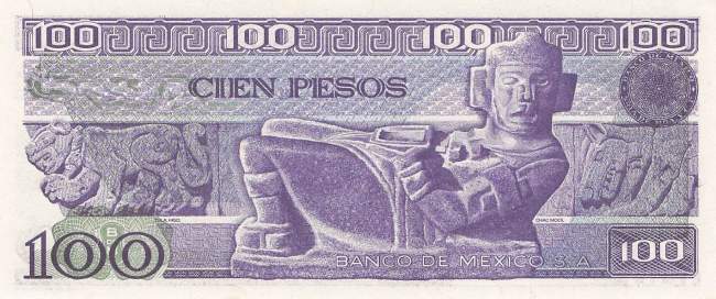 Mexiko p.74c VL 100 Pesos 1982